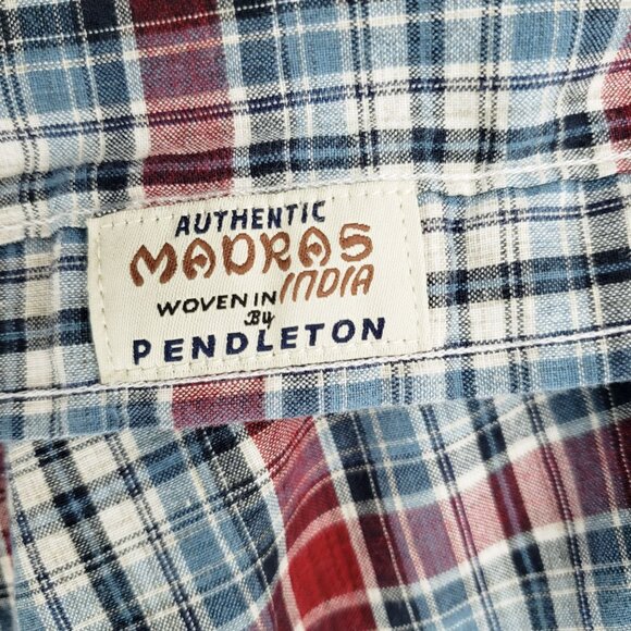 Pendleton Seaside Shirt Plaid Shirt Men Large Short Sleeve Button Up Multicolor - Picture 3 of 8